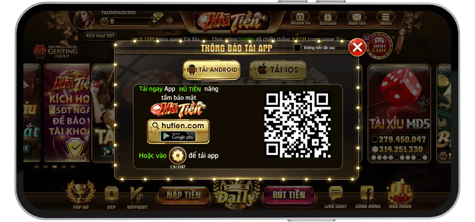 Tải App Hũ Tiền 2026