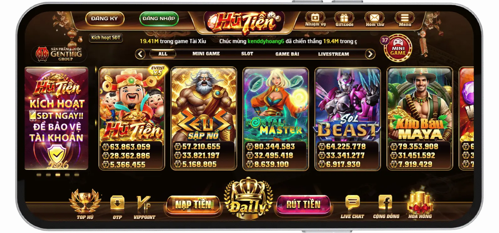 Các game nổ hũ tại Hũ Tiền 2026