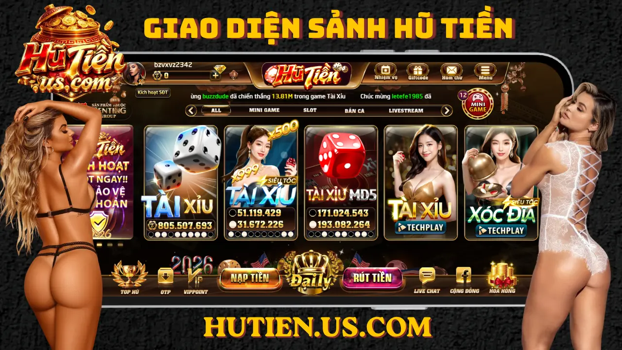 Giao diện sảnh game Hutien